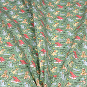 Tissu de coton Dinosaure music lover, fond vert sauge - Oeko - Tex - tissuspipi.com