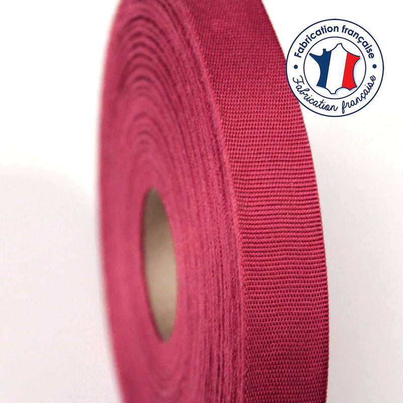 Ruban gros grain rose byzantin 14mm - Galette de 50 mètres - Fabrication française - tissuspipi.com