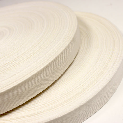 Ruban de coton écru 17mm - Galette de 100 mètres - Fabrication française - tissuspipi.com