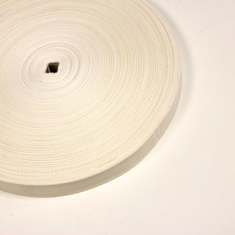 Ruban de coton écru 17mm - Galette de 100 mètres - Fabrication française - tissuspipi.com