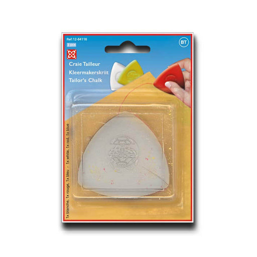 Craie tailleur, lot de trois craies tailleurs : blanc, rouge et jaune - tissuspipi.com