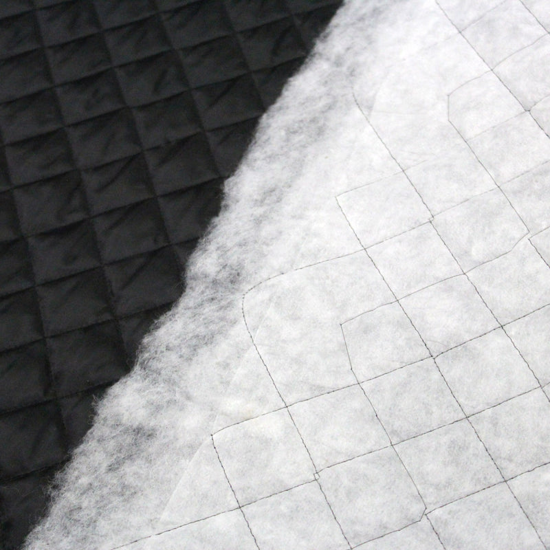 Tissu Doublure matelassée noire, ouatine blanche - tissuspipi.com