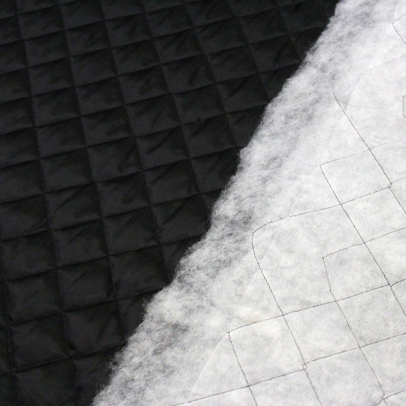 Tissu Doublure matelassée noire, ouatine blanche - tissuspipi.com