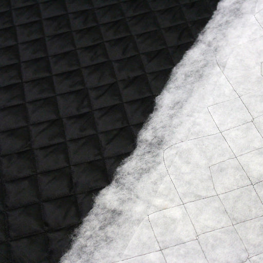Tissu Doublure matelassée noire, ouatine blanche - tissuspipi.com