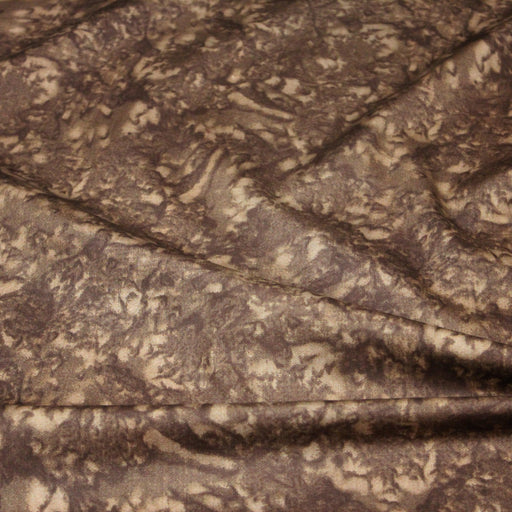 Tissu popeline de coton faux - uni marbré marron chocolat - tissuspipi.com