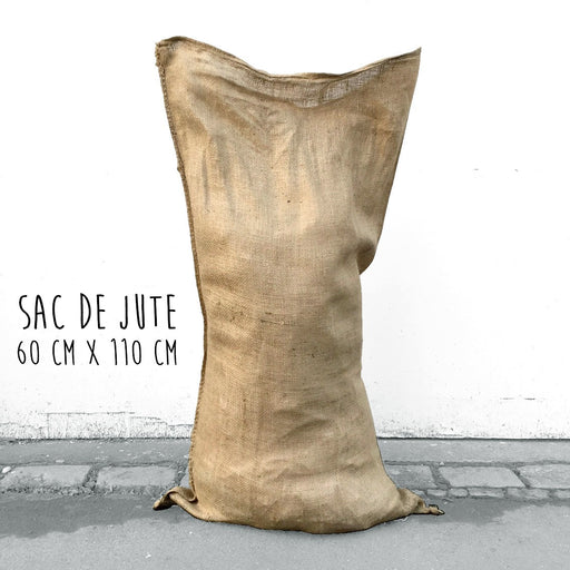 Sac de jute en toile naturelle, 60cm x 110cm - tissuspipi.com