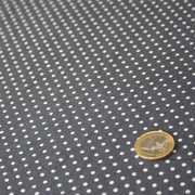 Tissu popeline de coton gris souris à pois blancs - COLLECTION POLKA DOT - Oeko - Tex - tissuspipi.com
