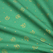 Tissu de coton de Noël aux anges dorés, fond vert - tissuspipi.com